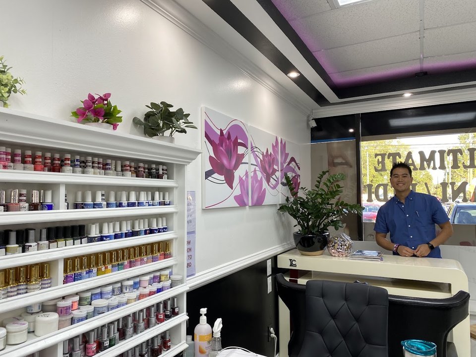 Clean salon interior with service stations.